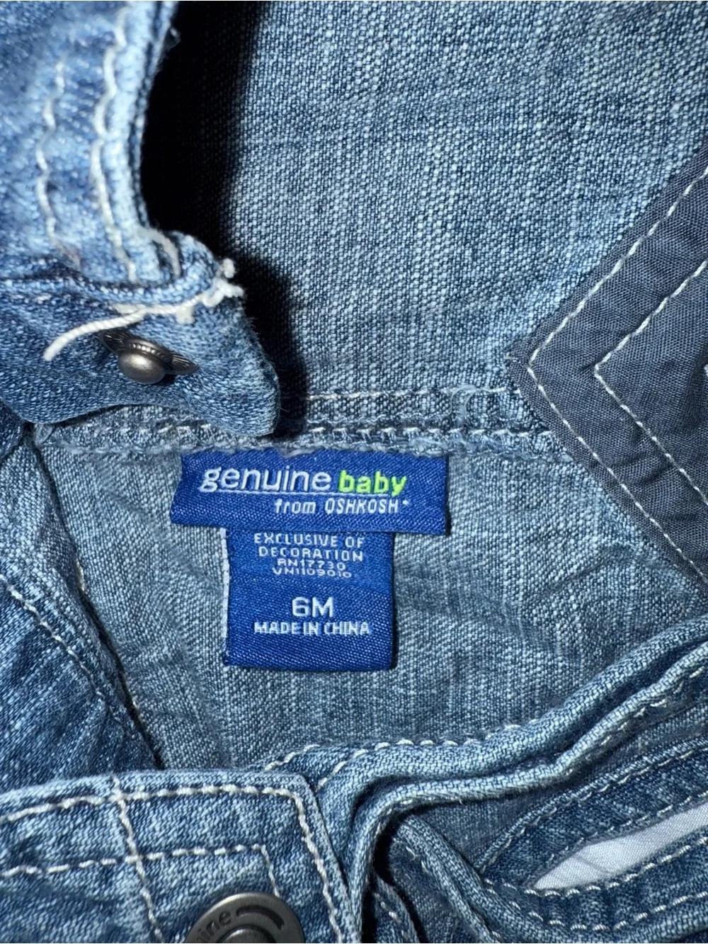 OshKosh B'gosh Toddler Denim Short Overalls - Blue Genuine Baby Size 6M